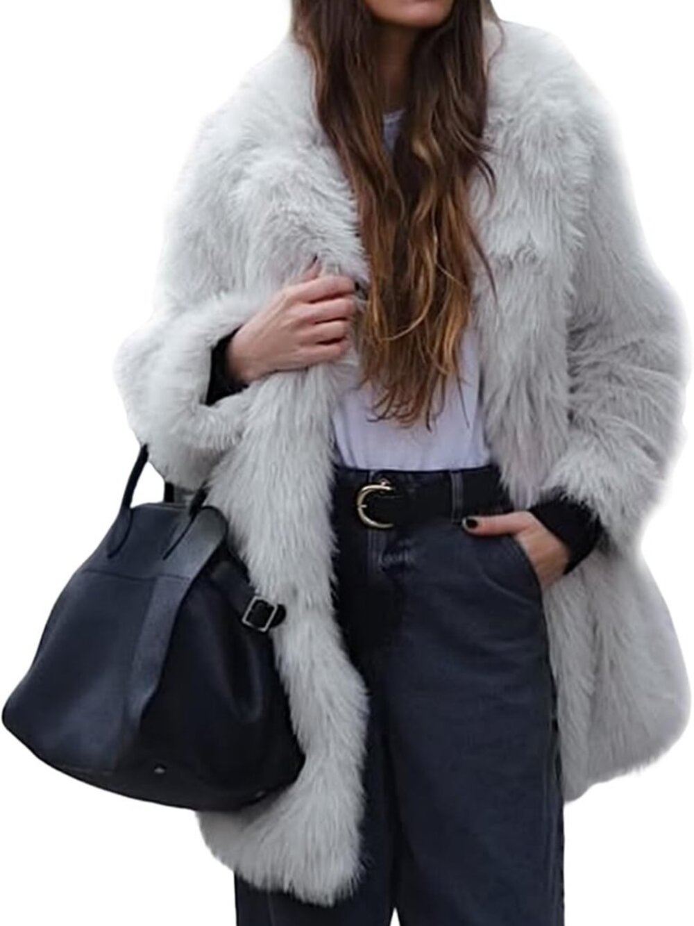 Cozy Long Faux Fur Coat for Women | Warm Fluffy Jacket for Winter Fashion